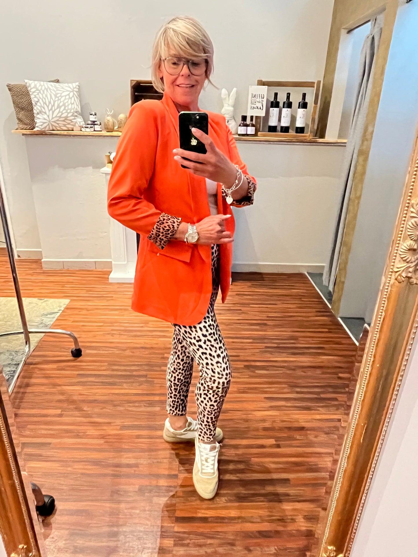Blazer mit Leo-Futter
