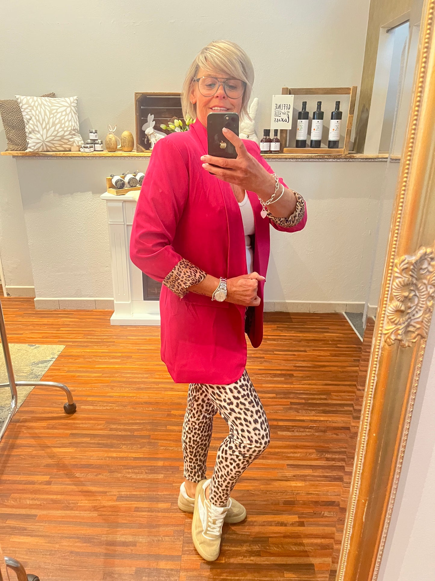 Blazer mit Leo-Futter