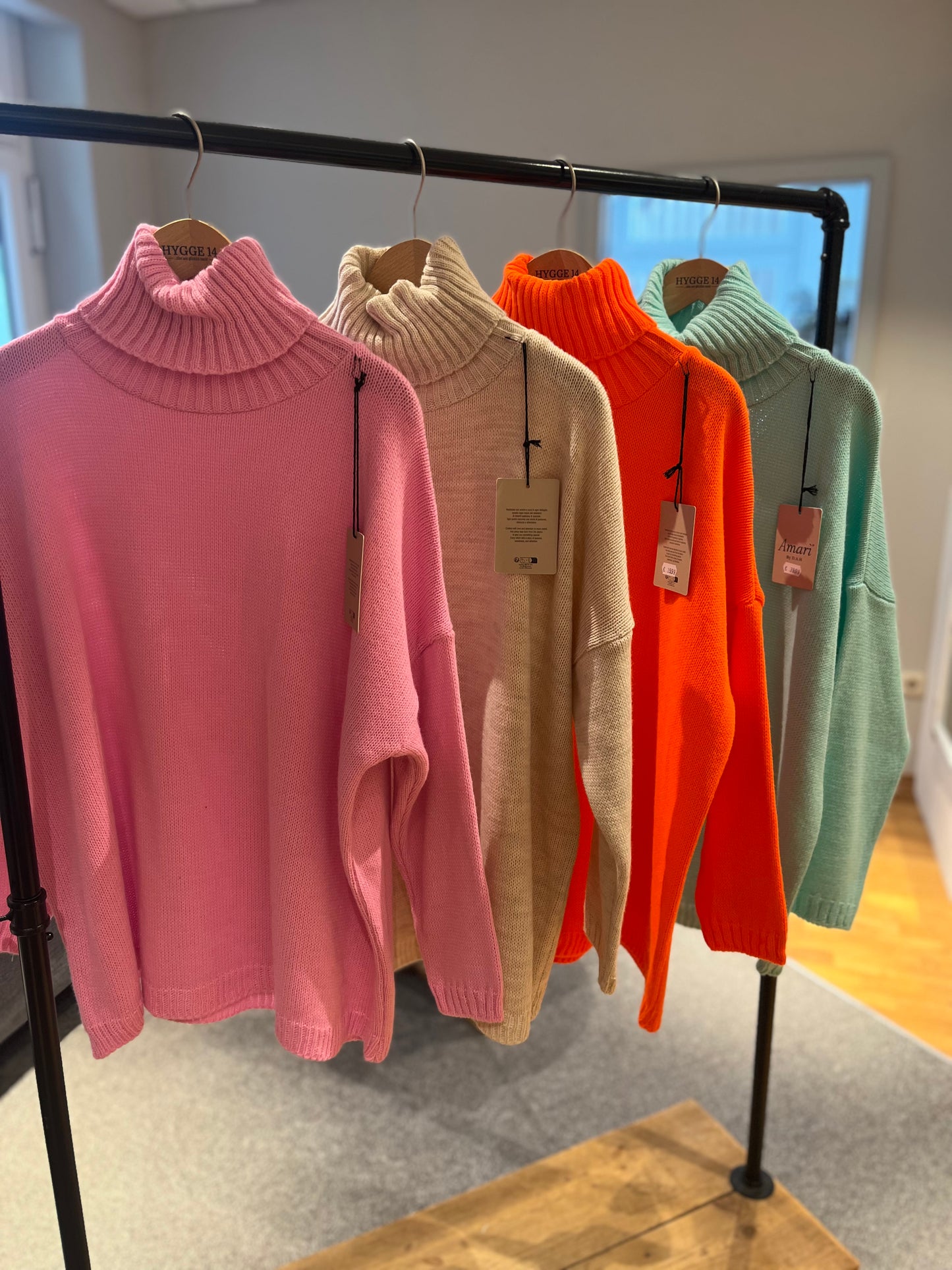 Pullover Rollkragen Flachstrick