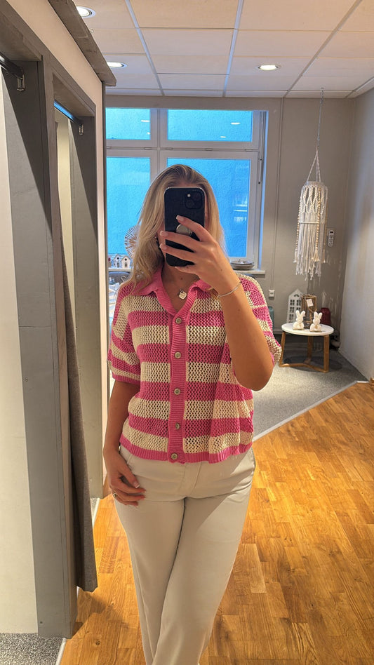 Strick Shirt mit Polo Kragen