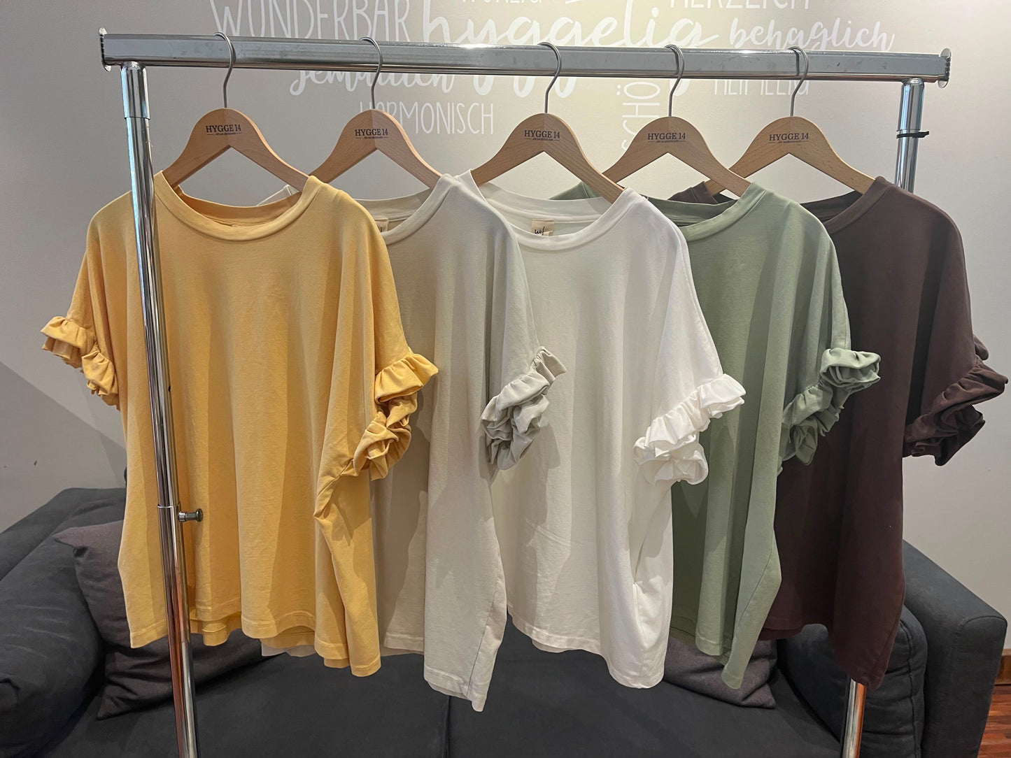 Shirt Rüschen Ärmel 1/2