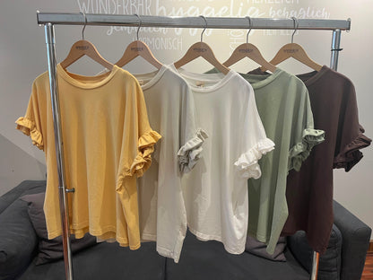 Shirt Rüschen Ärmel 1/2