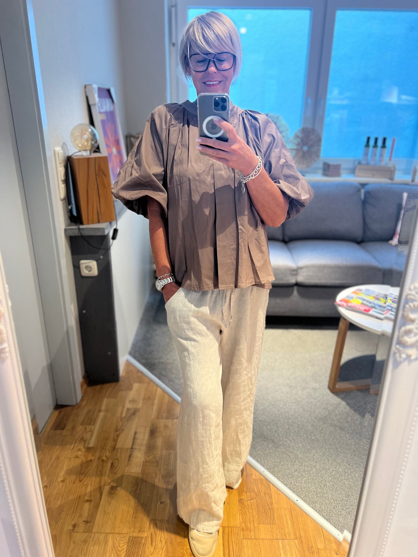 Bluse Puffärmel 1/2 Arm