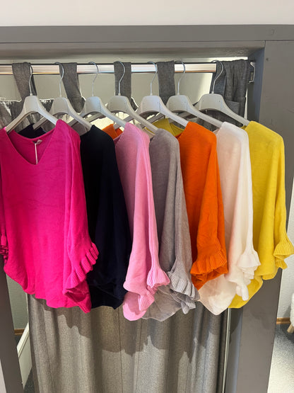 Pulli Rüschen Ärmel