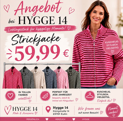 Strickjacke Ringel mit Zip