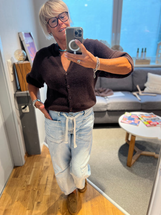 Strickjacke 3/4 Arm V-Ausschnitt
