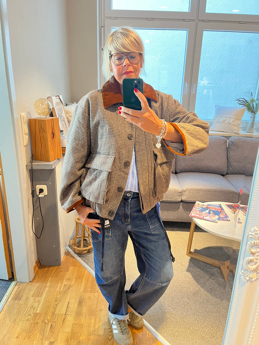 Jacke Karo kurz mit Kragen