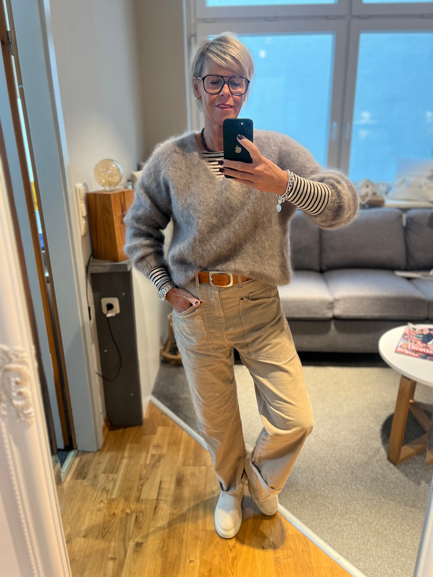 Mohair Pullover V-Ausschnitt