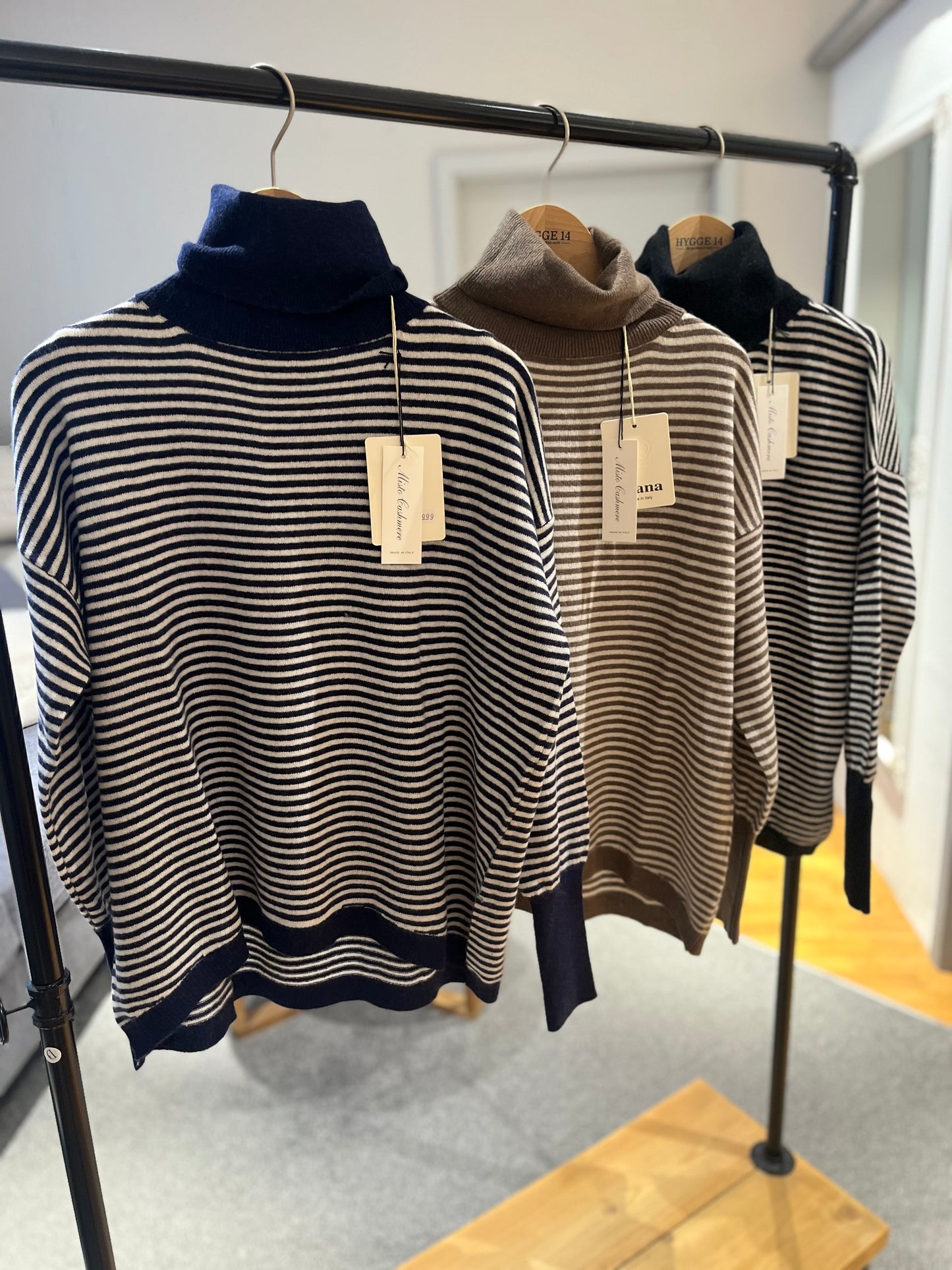 Rollkragen Pullover Ringel