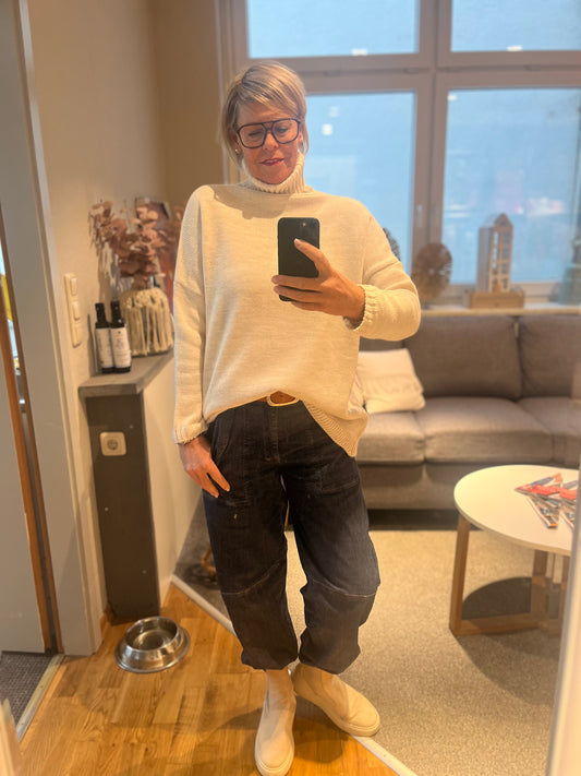 Pullover Rollkragen Flachstrick