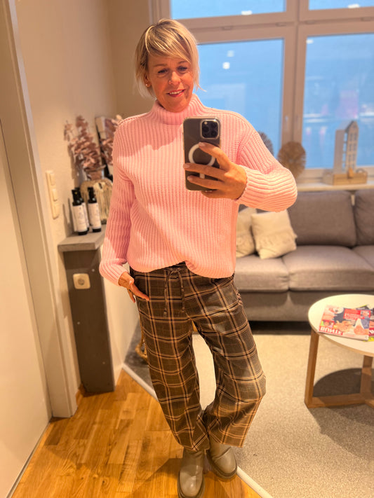 Pullover Stehkragen Rippenoptik