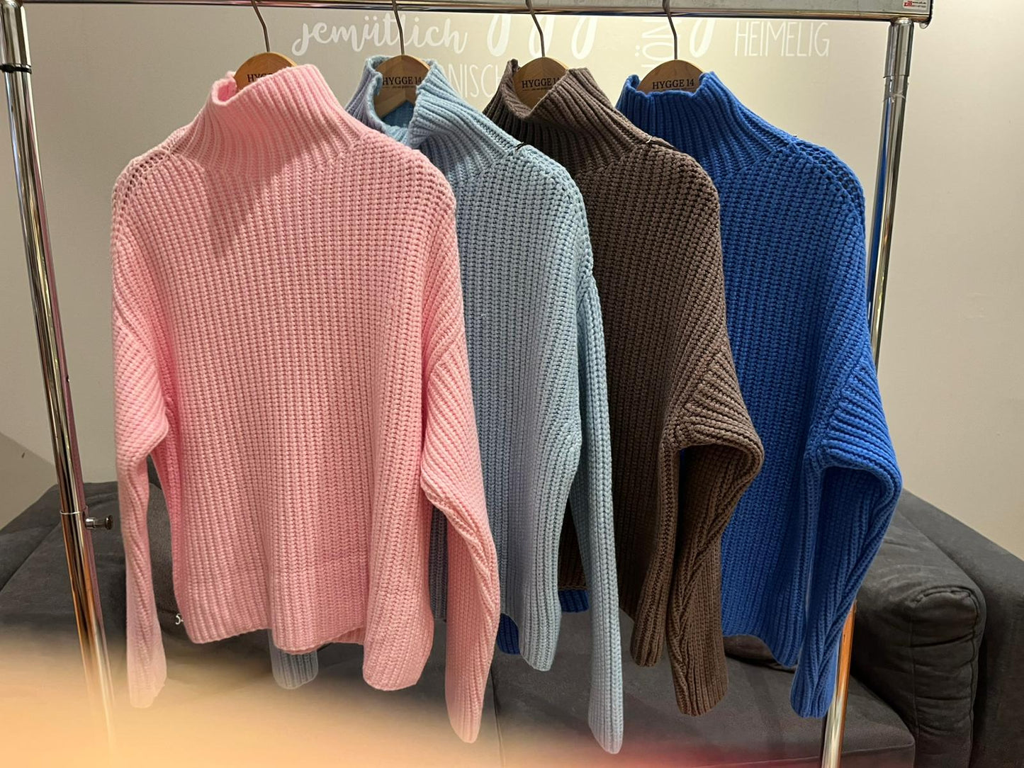 Pullover Stehkragen Rippenoptik