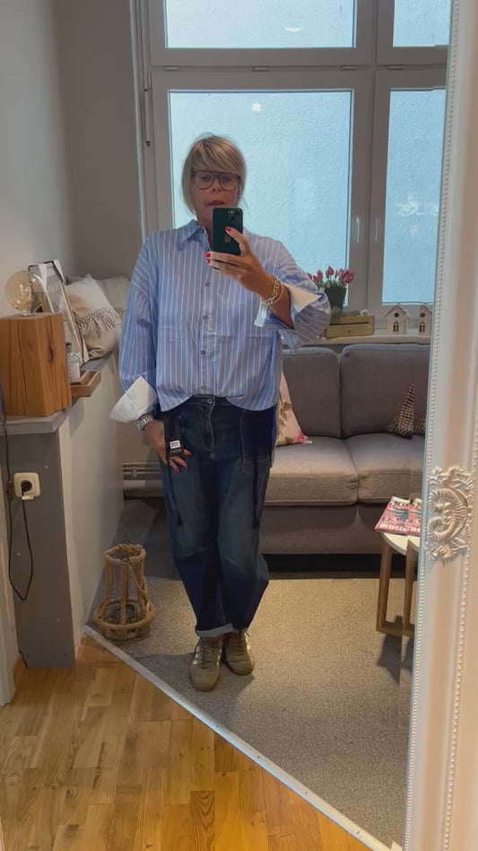 Baumwoll Bluse hellblau